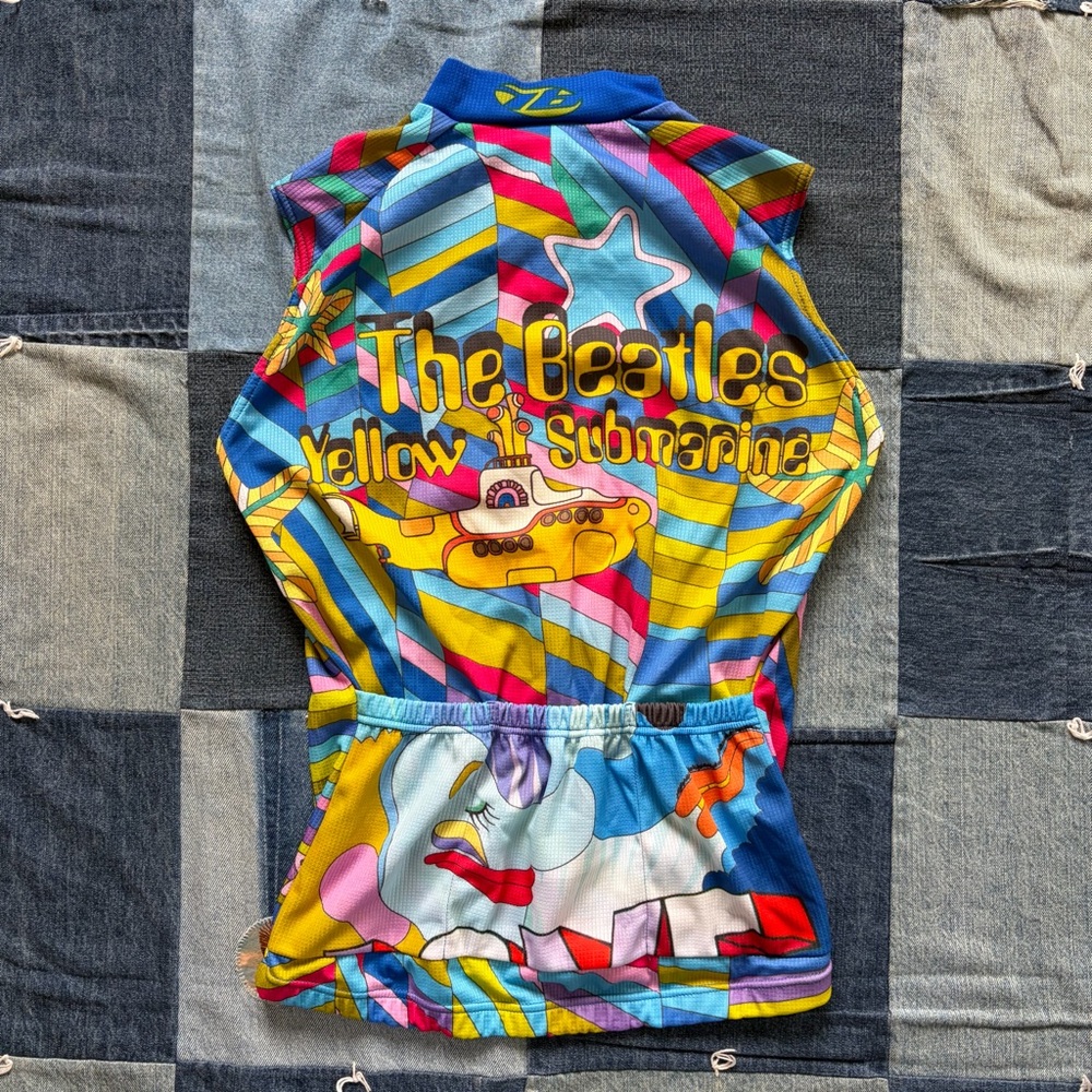 The Beatles yellow submarine VTG Cycling jersey rare 2006 Poland size S W ride7b